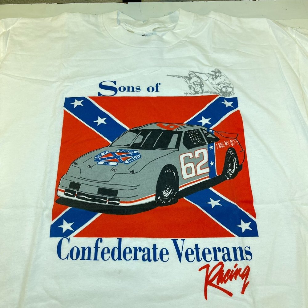 Vintage LEE 1990s Unworn Sons of Confederate Veterans Racing Tee Shirt XXL